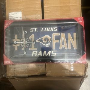 Throw back St. Louis rams number 1 fan license plate clock